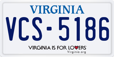 VA license plate VCS5186
