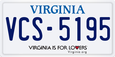 VA license plate VCS5195