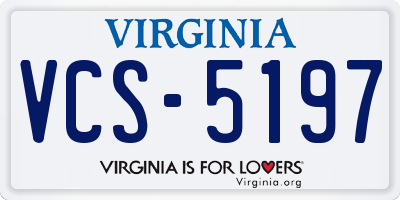 VA license plate VCS5197