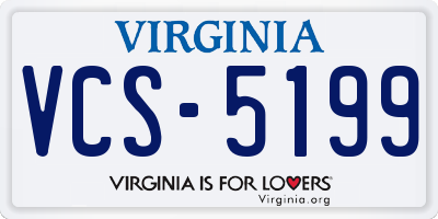 VA license plate VCS5199