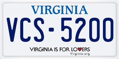 VA license plate VCS5200