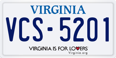 VA license plate VCS5201