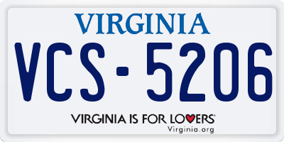 VA license plate VCS5206