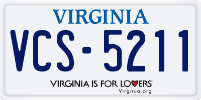VA license plate VCS5211