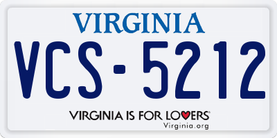 VA license plate VCS5212