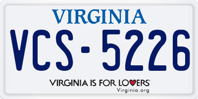 VA license plate VCS5226