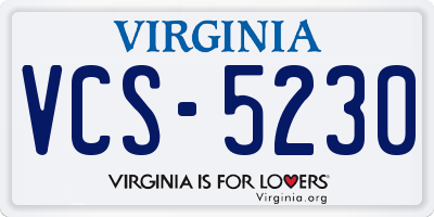 VA license plate VCS5230