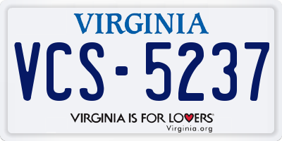 VA license plate VCS5237