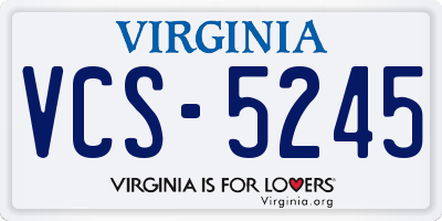 VA license plate VCS5245