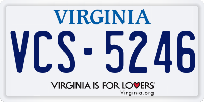 VA license plate VCS5246
