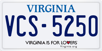 VA license plate VCS5250