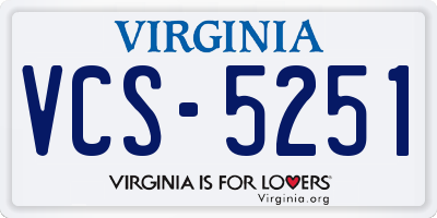 VA license plate VCS5251