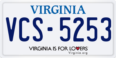 VA license plate VCS5253