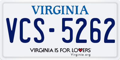 VA license plate VCS5262