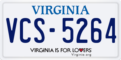 VA license plate VCS5264
