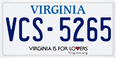 VA license plate VCS5265