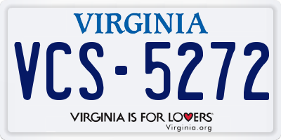 VA license plate VCS5272