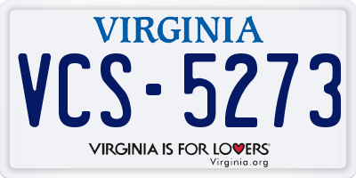 VA license plate VCS5273
