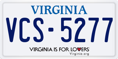 VA license plate VCS5277