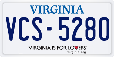 VA license plate VCS5280