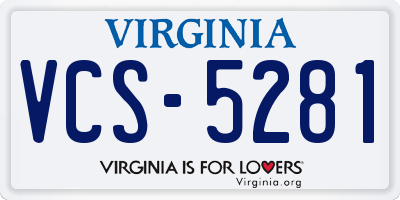 VA license plate VCS5281