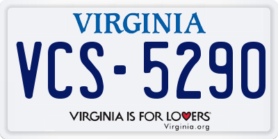 VA license plate VCS5290