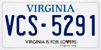 VA license plate VCS5291