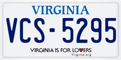 VA license plate VCS5295