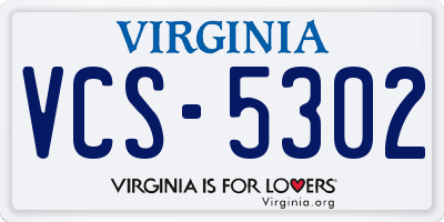 VA license plate VCS5302