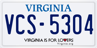 VA license plate VCS5304
