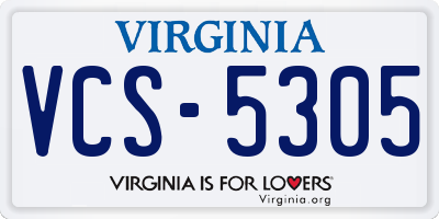 VA license plate VCS5305