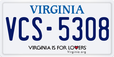 VA license plate VCS5308