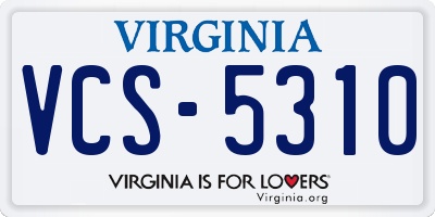 VA license plate VCS5310