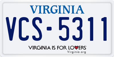 VA license plate VCS5311