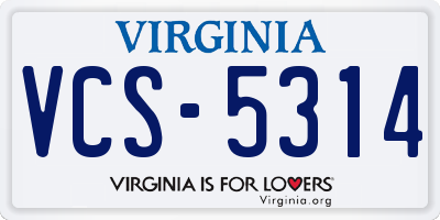 VA license plate VCS5314