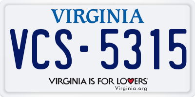 VA license plate VCS5315