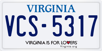 VA license plate VCS5317