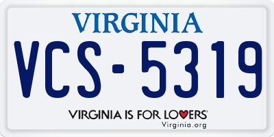 VA license plate VCS5319