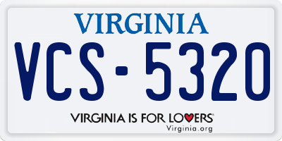 VA license plate VCS5320