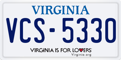 VA license plate VCS5330