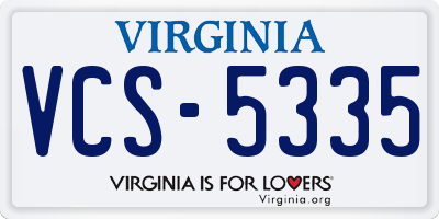 VA license plate VCS5335