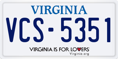 VA license plate VCS5351