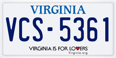 VA license plate VCS5361