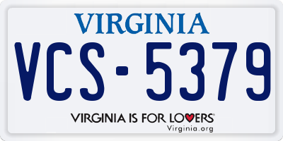 VA license plate VCS5379