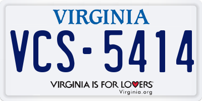 VA license plate VCS5414