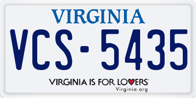 VA license plate VCS5435