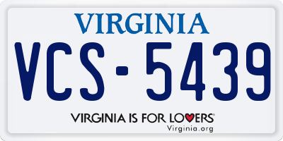 VA license plate VCS5439