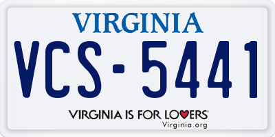VA license plate VCS5441