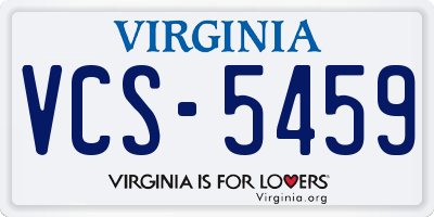 VA license plate VCS5459