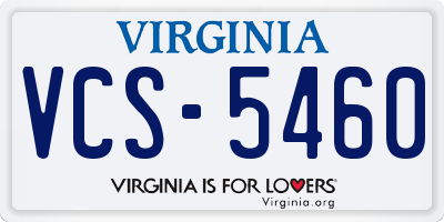 VA license plate VCS5460